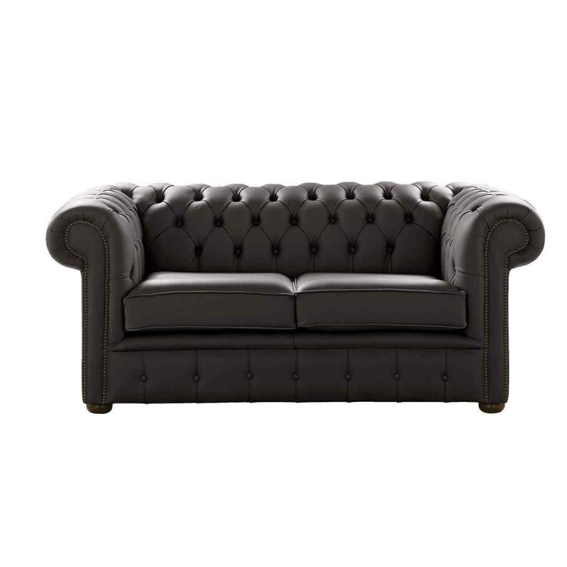 Classic Chesterfield 2 Seater Sofa Shelly Leather HAVANA