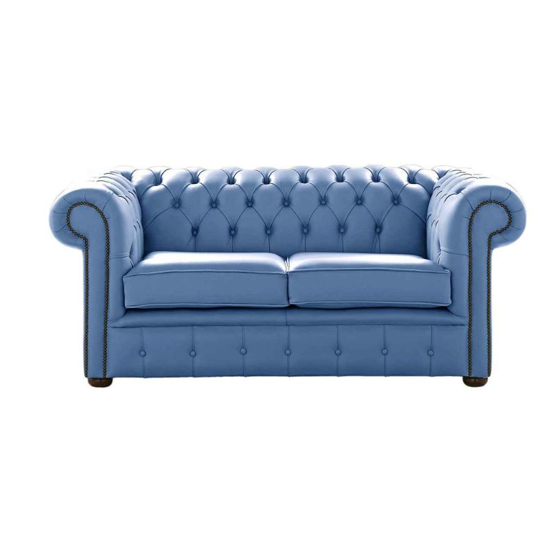 Classic Chesterfield 2 Seater Sofa Shelly Leather ICEBLAST