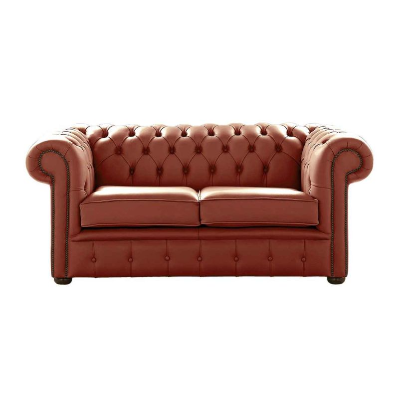 Classic Chesterfield 2 Seater Sofa Shelly Leather spice