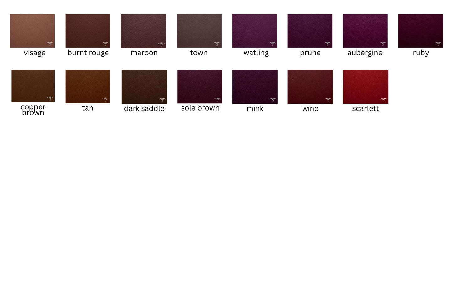 VELE Leather FREE Colour Swatches 52 colours