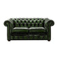 Classic Chesterfield 2 Seater ANTIQUE TAN Real Leather Sofa