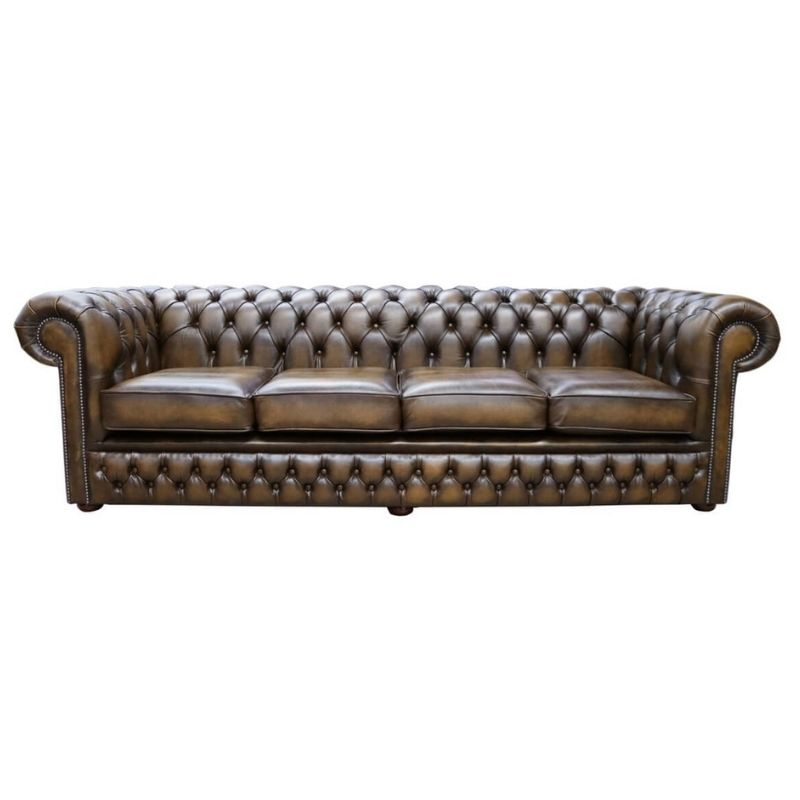 Classic Chesterfield 4 seater Sofa Real Antique Premium Leather 6 colours