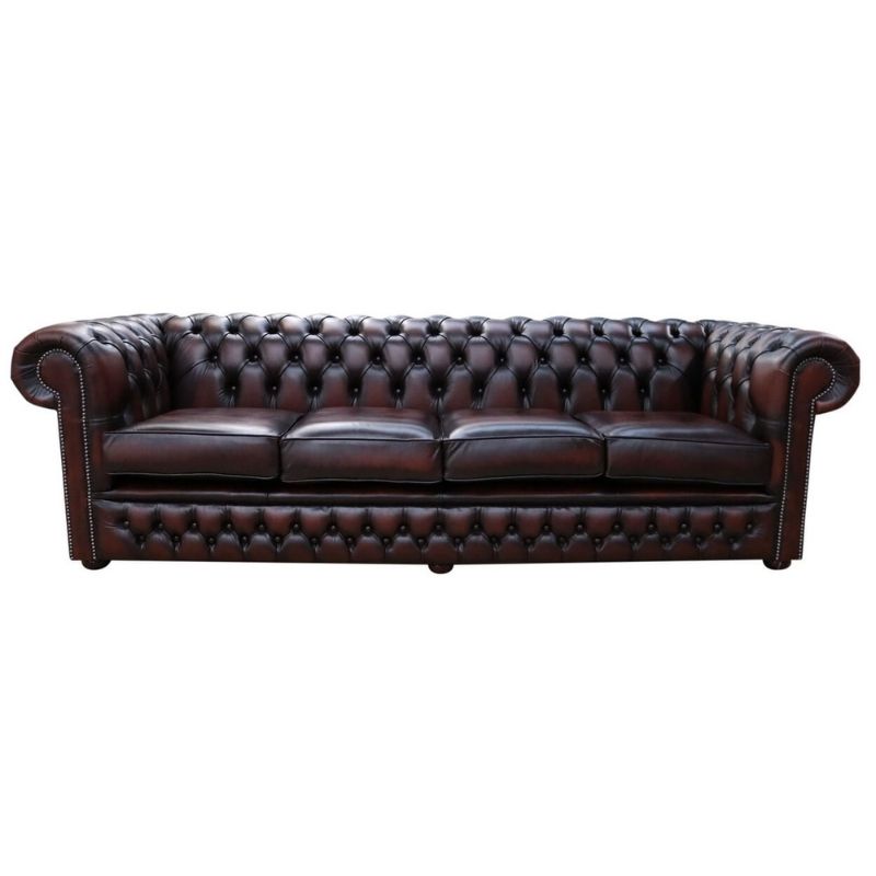 Classic Chesterfield 4 seater Sofa Real Antique Premium Leather 6 colours