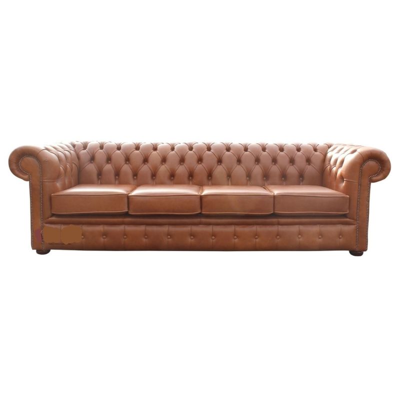 Classic Chesterfield 4 seater Sofa Old English real Leather colours