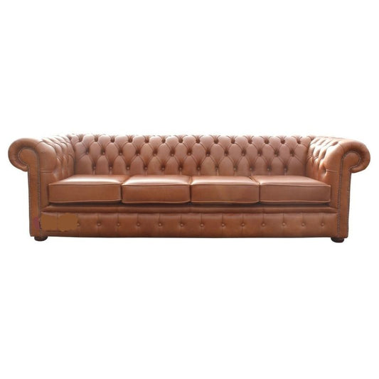 Classic Chesterfield 4 seater Sofa Old English real Leather colours