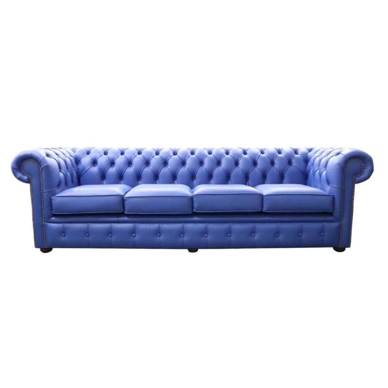 Classic Chesterfield 4 seater Sofa Real SHELLY Leather many COLOURS