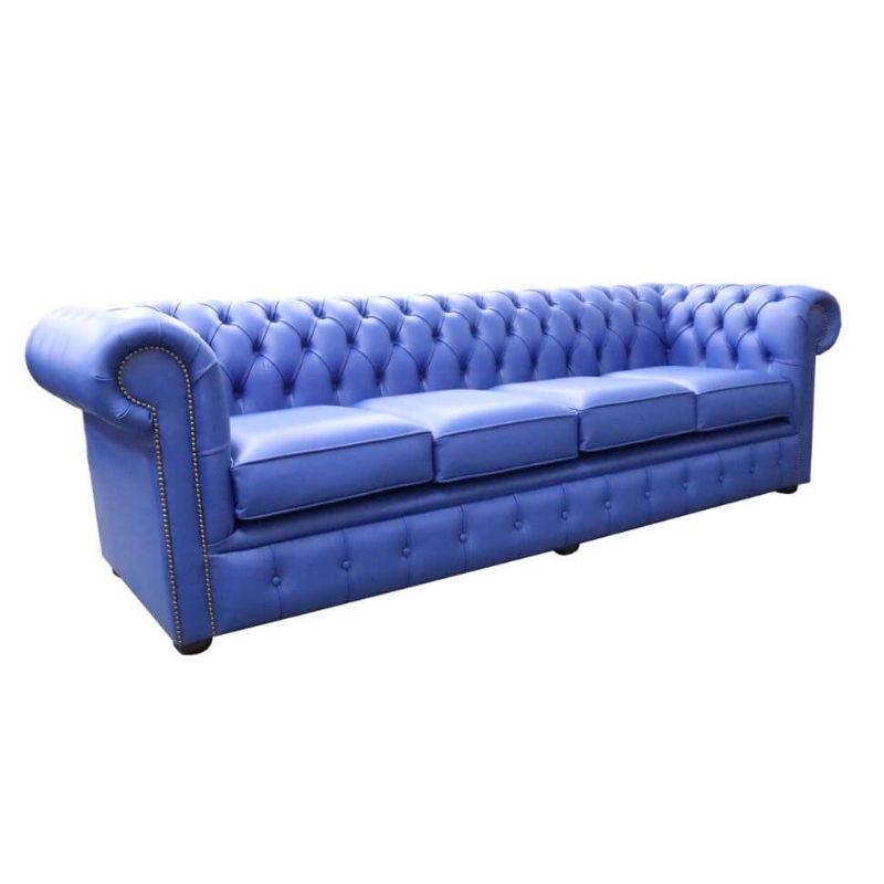 Classic Chesterfield 4 seater Sofa Real SHELLY Leather many COLOURS