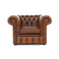 Chesterfield Low Back Club Armchair ANTIQUE TAN Real Leather