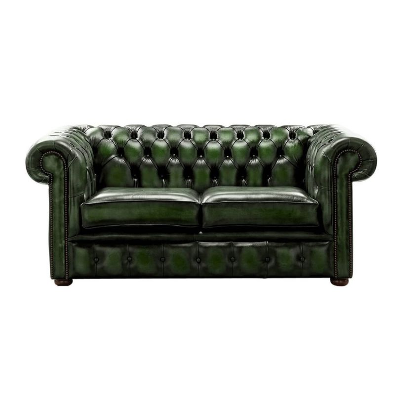 Classic Chesterfield 2 Seater Sofa BED Antique Leather Colours