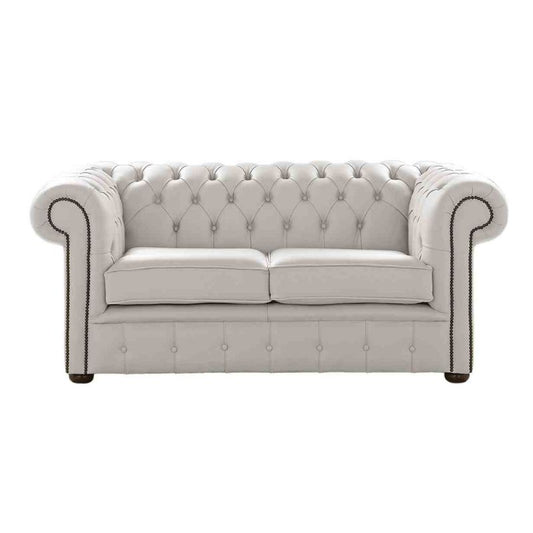 Classic Chesterfield 2 Seater Sofa Shelly Leather ALMOND