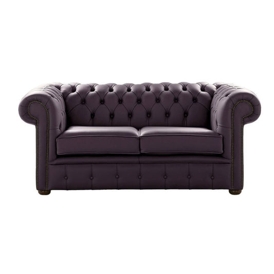 Classic Chesterfield 2 Seater Sofa Shelly Leather AMETHYST