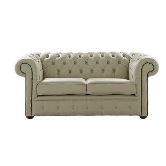 Classic Chesterfield 2 Seater Sofa Shelly Leather ASH