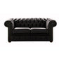 Classic Chesterfield 2 Seater Sofa Shelly Leather BLACK
