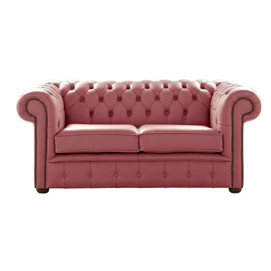 Classic Chesterfield 2 Seater Sofa Shelly Leather BRICK RED