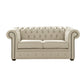 Classic Chesterfield 2 Seater Sofa Shelly Leather CREAM 