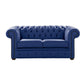Classic Chesterfield 2 Seater Sofa Shelly Leather DEEP ULTRAMARINE
