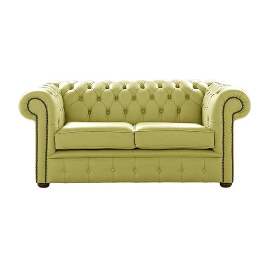 Classic Chesterfield 2 Seater Sofa Shelly Leather FIELD GREEN