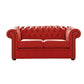 Classic Chesterfield 2 Seater Sofa Shelly Leather FLAME RED