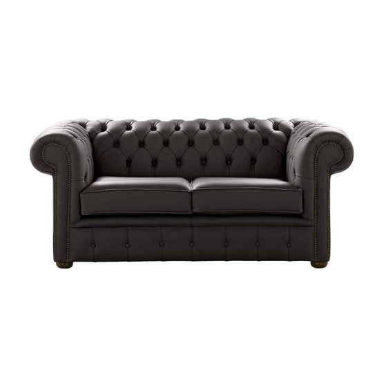 Classic Chesterfield 2 Seater Sofa Shelly Leather HAVANA 