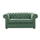 Classic Chesterfield 2 Seater Sofa Shelly Leather JADE GREEN 