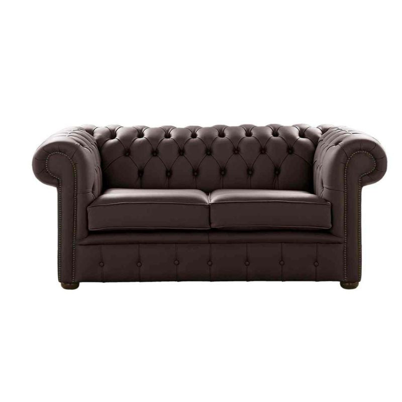 Classic Chesterfield 2 Seater Sofa Shelly Leather MOCHA