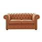 Classic Chesterfield 2 Seater Sofa Shelly Leather SADDLE 