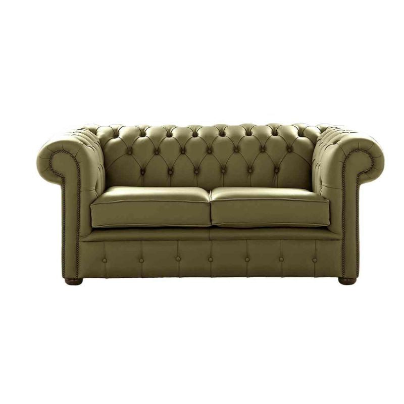 Classic Chesterfield 2 Seater Sofa Shelly Leather SAGE