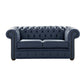 Classic Chesterfield 2 Seater Sofa Shelly Leather SUFFOLK BLUE