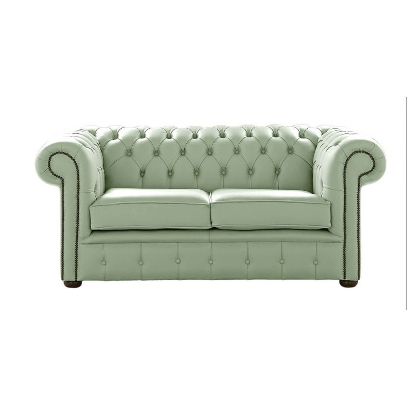 Classic Chesterfield 2 Seater Sofa Shelly Leather THYME GREEN