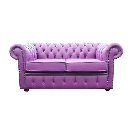 Classic Chesterfield 2 Seater Sofa Shelly Leather WINEBERRY