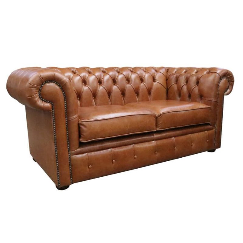 Classic Chesterfield 2 Seater Sofa Old English Real Leather colours