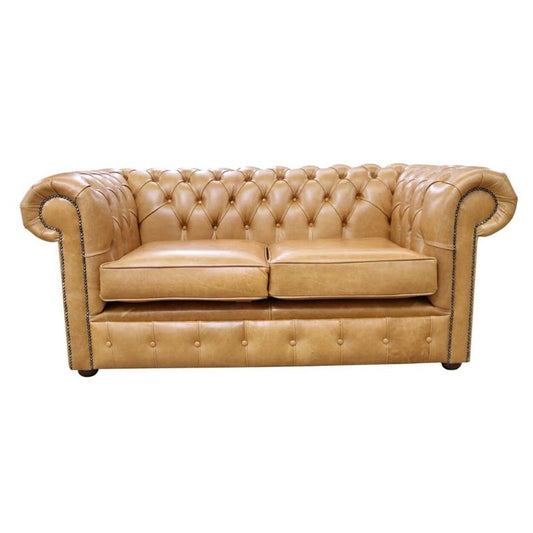 Classic Chesterfield 2 Seater Sofa Old English Real Leather colours