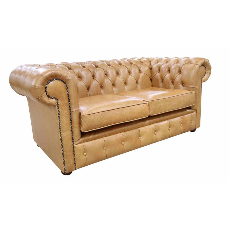 Classic Chesterfield 2 Seater Sofa Old English Real Leather colours