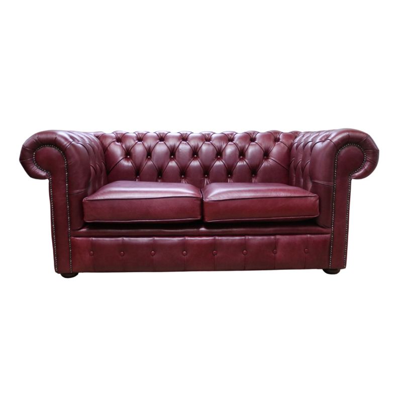 Classic Chesterfield 2 Seater Sofa Old English Real Leather colours