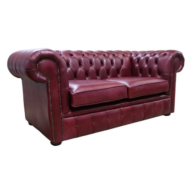 Classic Chesterfield 2 Seater Sofa Old English Real Leather colours