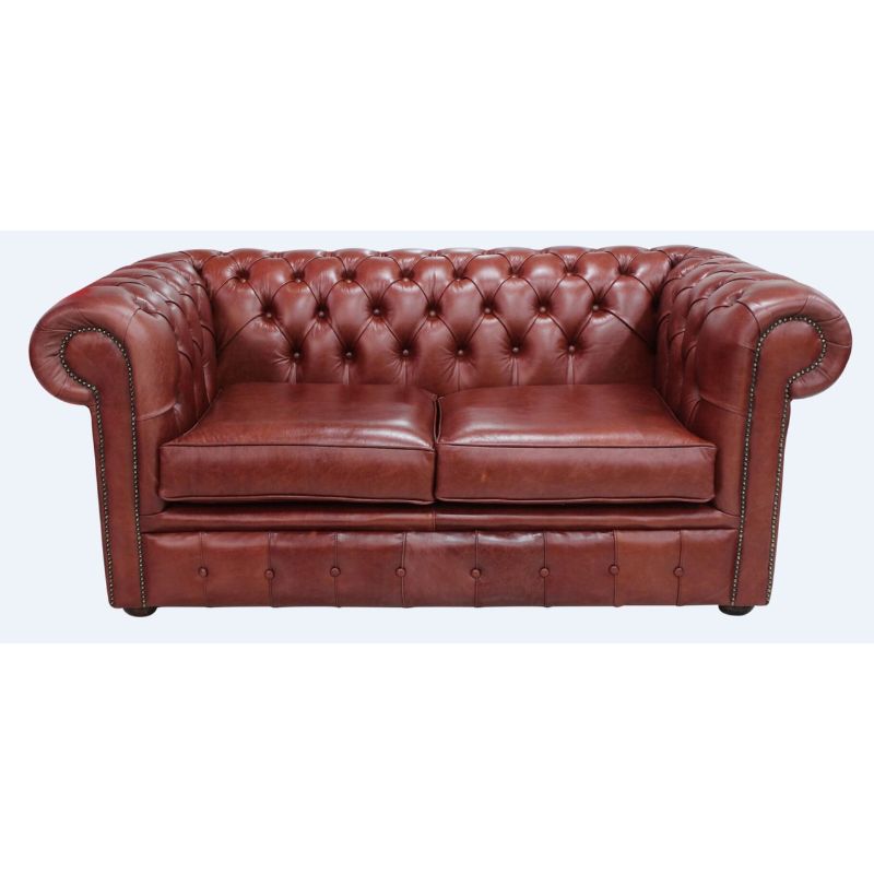 Classic Chesterfield 2 Seater Sofa Old English Real Leather colours