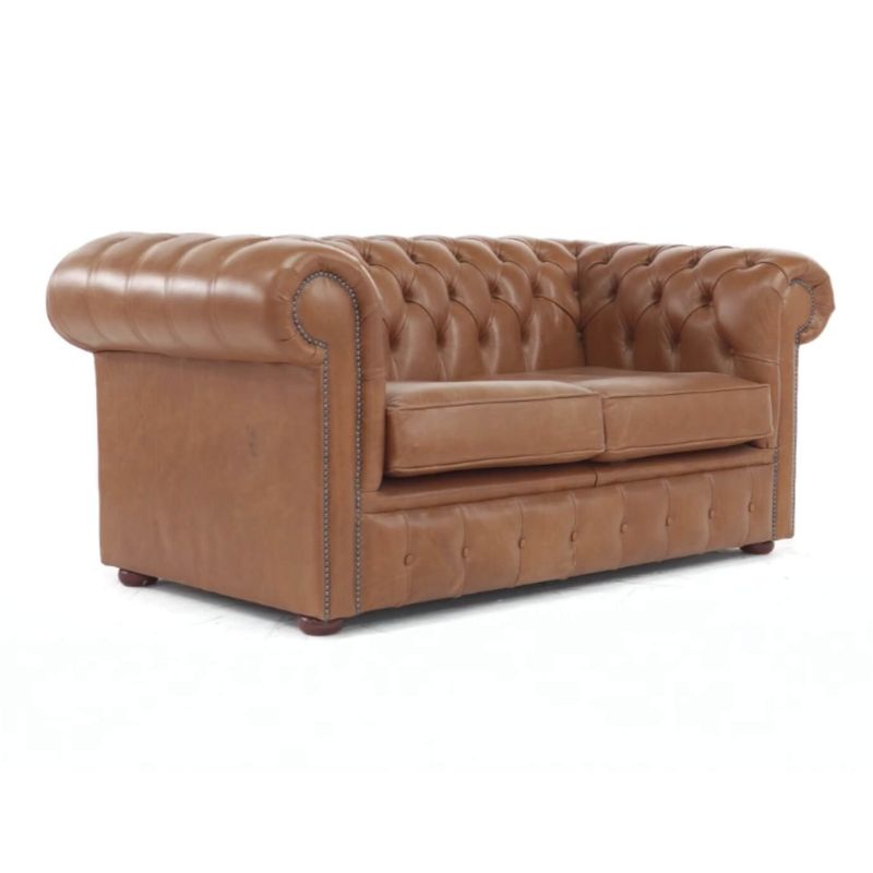 Classic Chesterfield 2 Seater Sofa Old English Real Leather colours