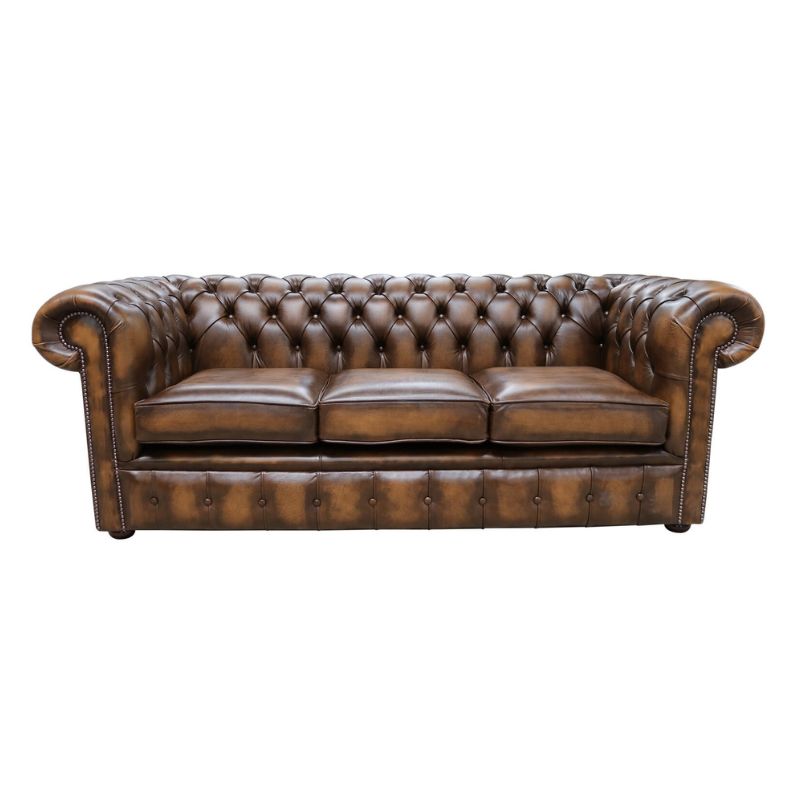 Classic Chesterfield Buttoned 3 Seater Sofa Antique Leather 4 Colours