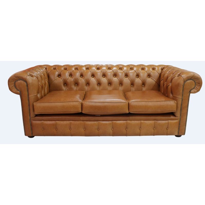  Classic Chesterfield Buttoned 3 Seater Sofa Antique OLD ENGLISH Leather many Colours bruciato 