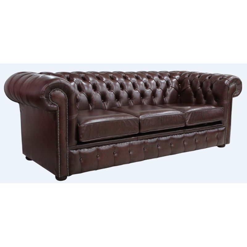  Classic Chesterfield Buttoned 3 Seater Sofa Antique OLD ENGLISH Leather many Colours red brown