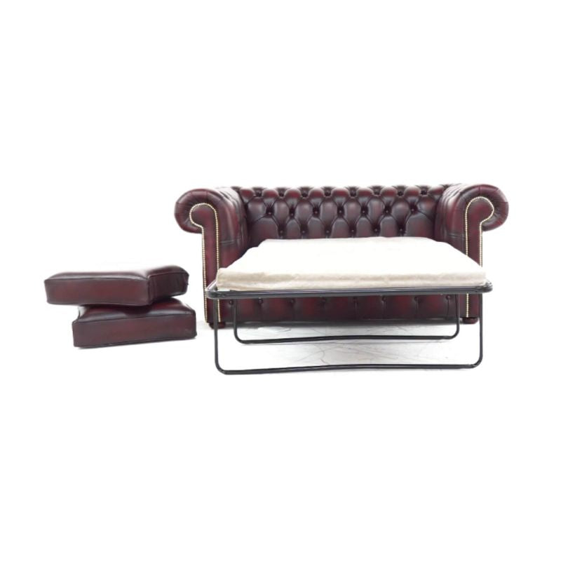 Classic Chesterfield 2 Seater Sofa BED Antique Leather Colours