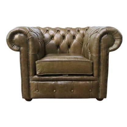 Classic Chesterfield Armchair Old English real Leather Colours