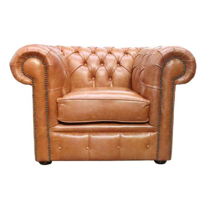 Classic Chesterfield Armchair Old English real Leather Colours