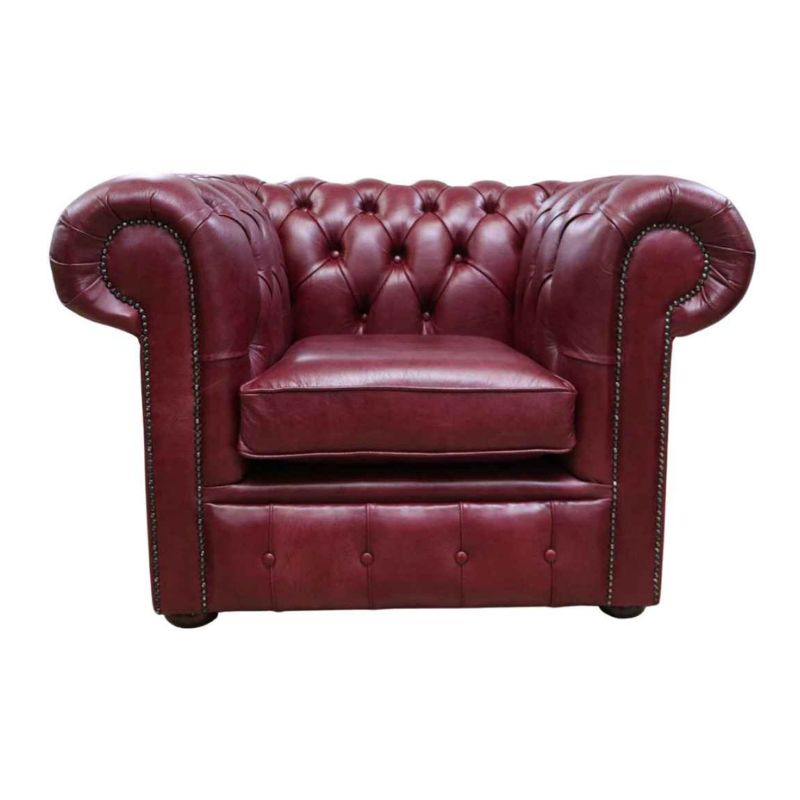 Classic Chesterfield Armchair Old English real Leather Colours