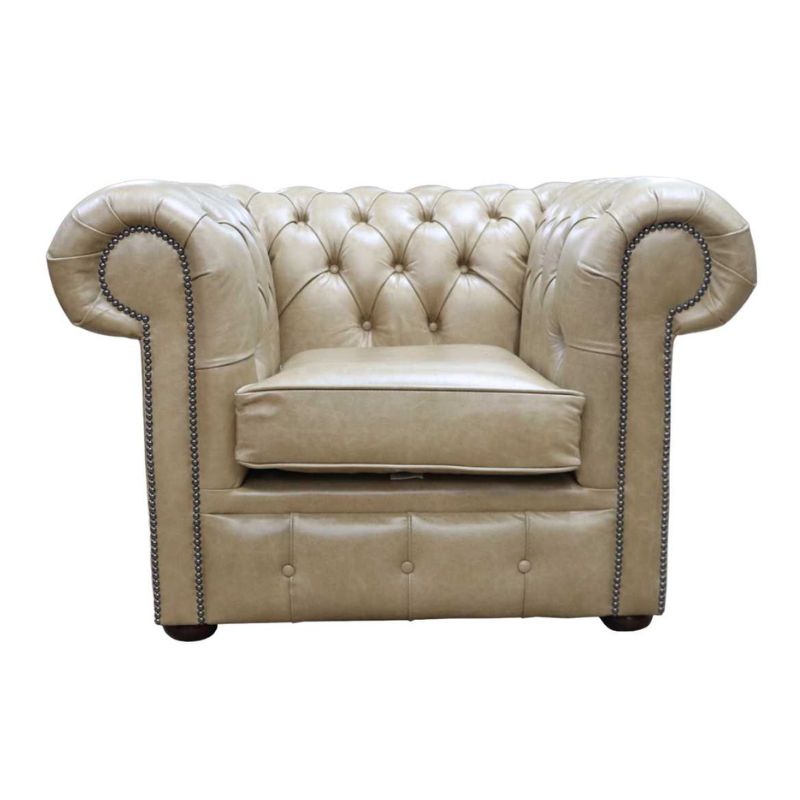 Classic Chesterfield Armchair Old English real Leather Colours