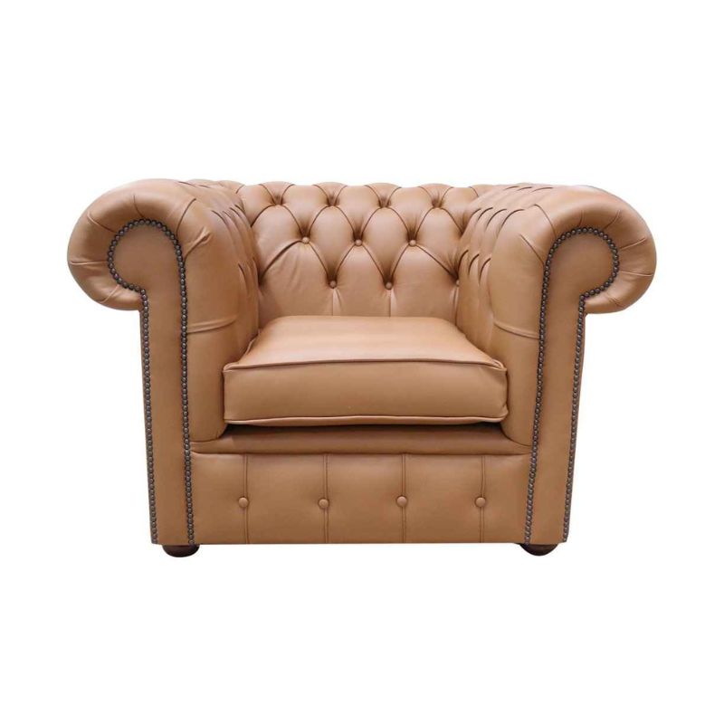 Classic Chesterfield Armchair Shelly Real Leather Mix Colours