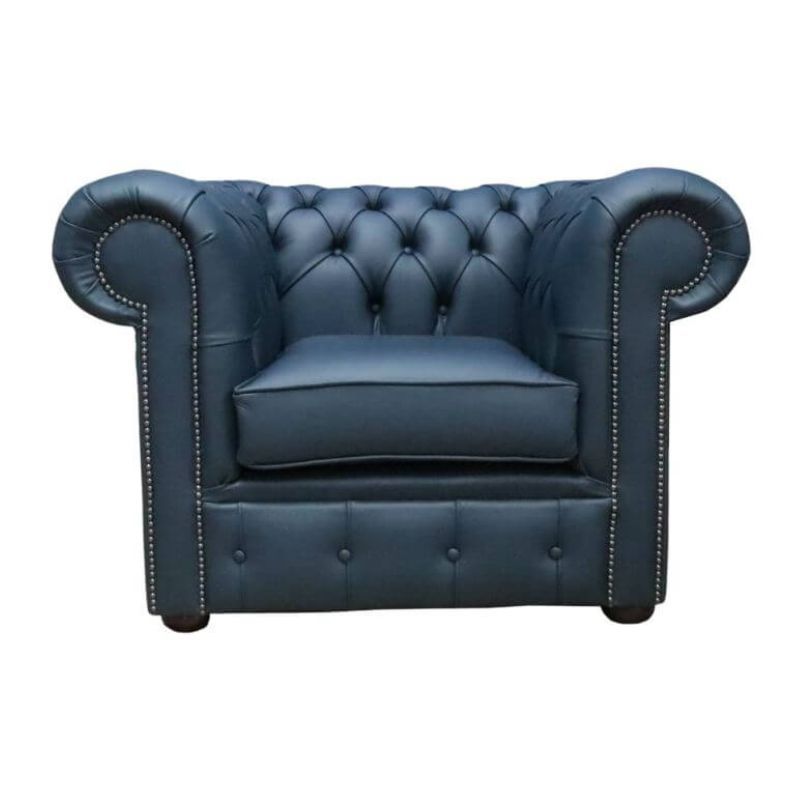 Classic Chesterfield Armchair Shelly Real Leather Mix Colours