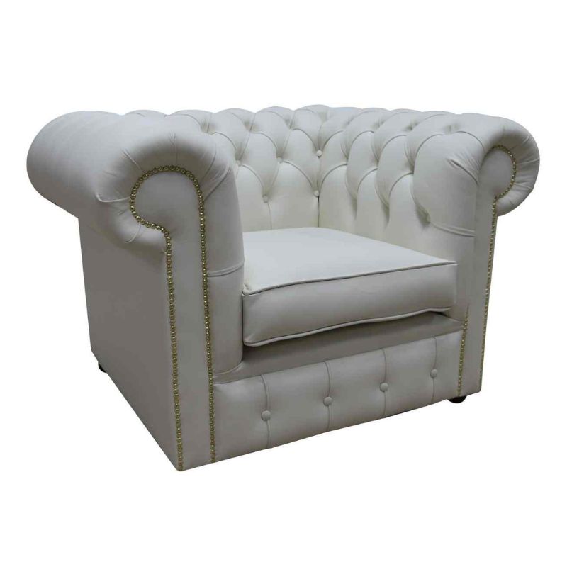 Classic Chesterfield Armchair Shelly Real Leather Mix Colours