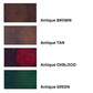 sample swatch antique leather colours 