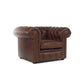 Chesterfield Low Back Club Armchair ANTIQUE BROWN Real Leather 